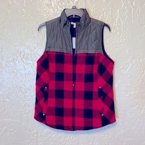 Buffalo plaid/green Vest